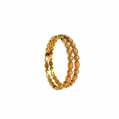 Gold Plated Bangles With Different Pearls