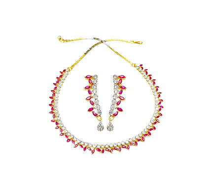 Gold Plated Necklace With Small Stones