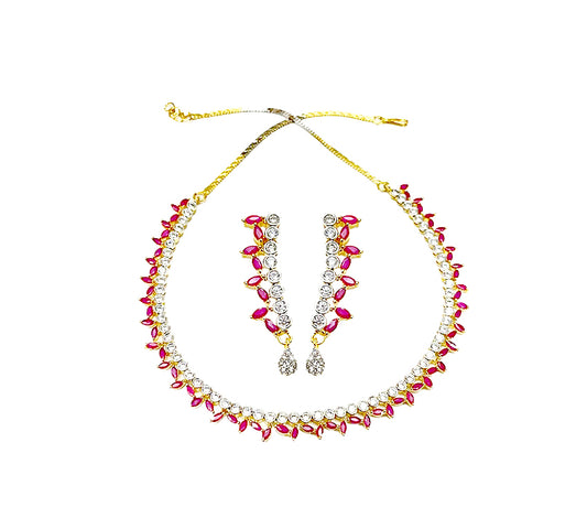 Gold Plated Necklace With Small Stones