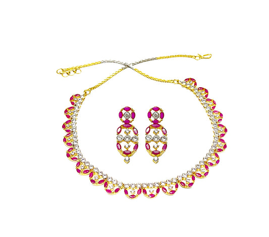 Gold Plated Necklace With Small Stones