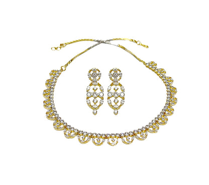 Gold Plated Necklace With Small Stones
