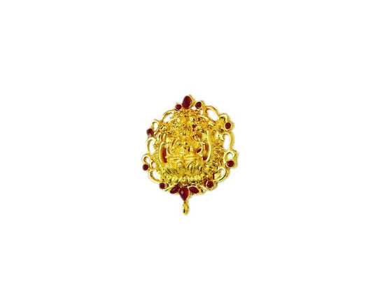 Gold plated dollar lakshimi design with white pearl