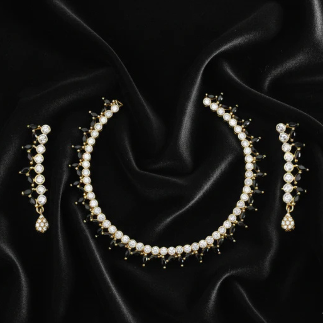 Majesty Artificial Stone Necklace & Earrings Set