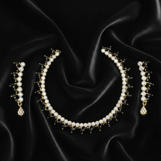 Majesty Artificial Stone Necklace & Earrings Set