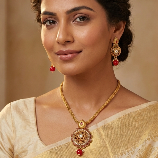 Transparent Chain with Pendant and Earrings Set