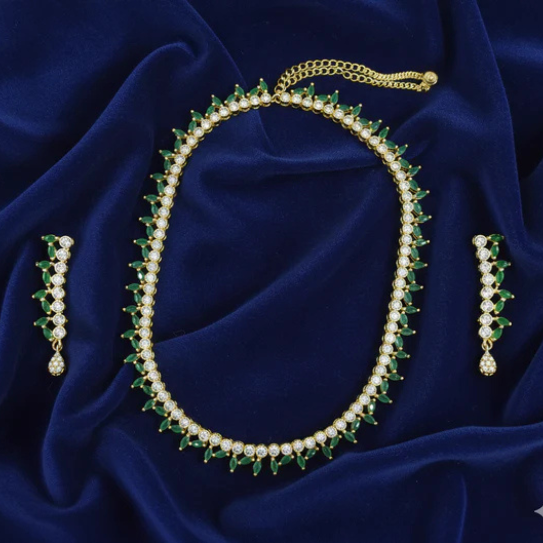 Majesty Artificial Stone Necklace & Earrings Set