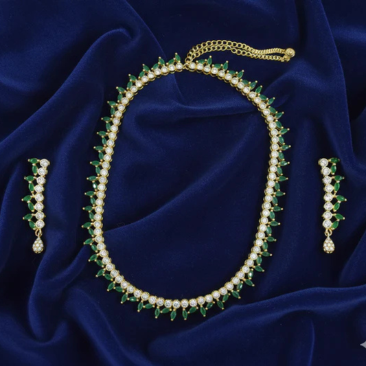 Majesty Artificial Stone Necklace & Earrings Set