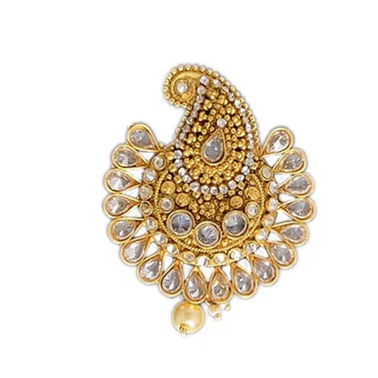 Hair Jewellery Manga design with White Kundan Stones