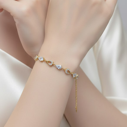 White Diamond Model Bracelet with adjustable link