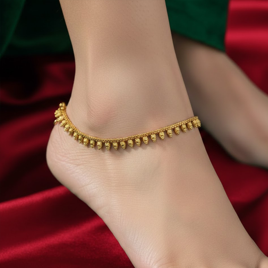 Manga Pattern Antique Finish Anklet