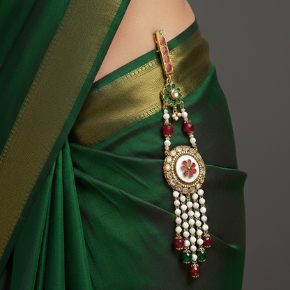 Hanging White Bead Strips Saree Hanger