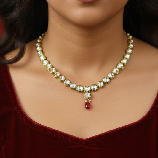 White Kundan Stone Choker Necklace