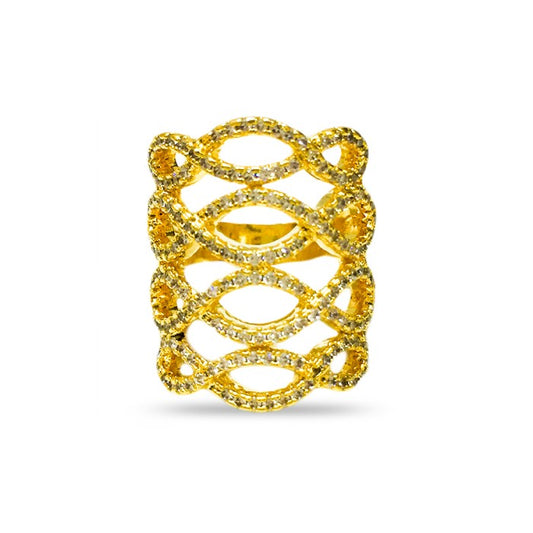 Gold Plated Ring With White Stone