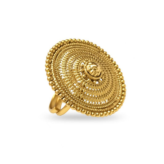 Gold Plated Ring With Big Round Design