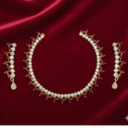 Majesty Artificial Stone Necklace & Earrings Set