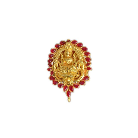 Gold Plated  With Red Stone Laxshmi Design Dollor