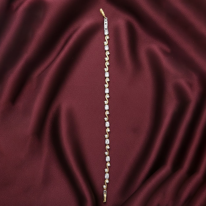 White Stone S Shape Bracelet with Adjustable Link
