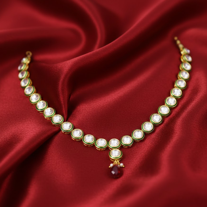 White Kundan Stone Choker Necklace