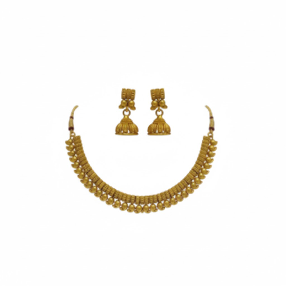 Chocker Necklace  & Jhumka With Maanga Design