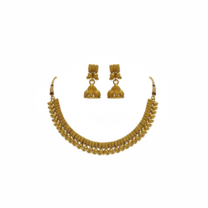 Chocker Necklace  & Jhumka With Maanga Design