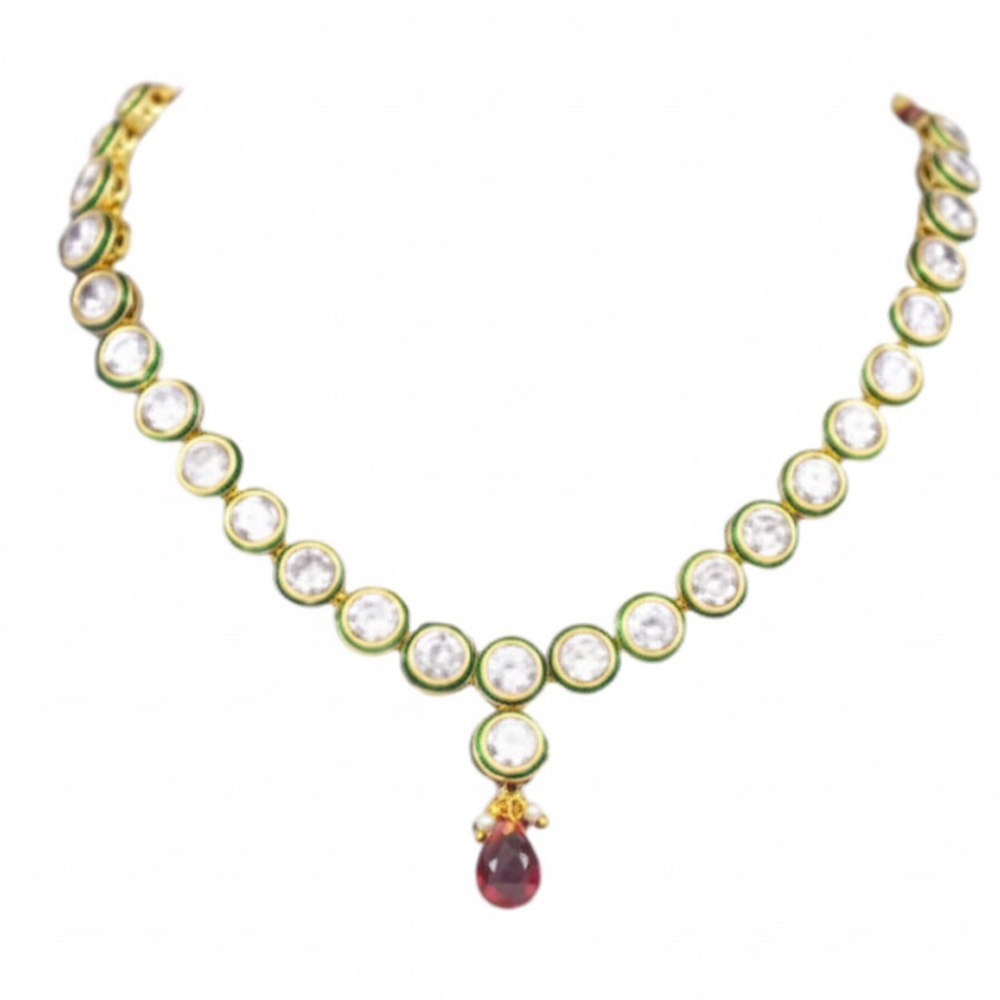 White Kundan Stone Choker Necklace