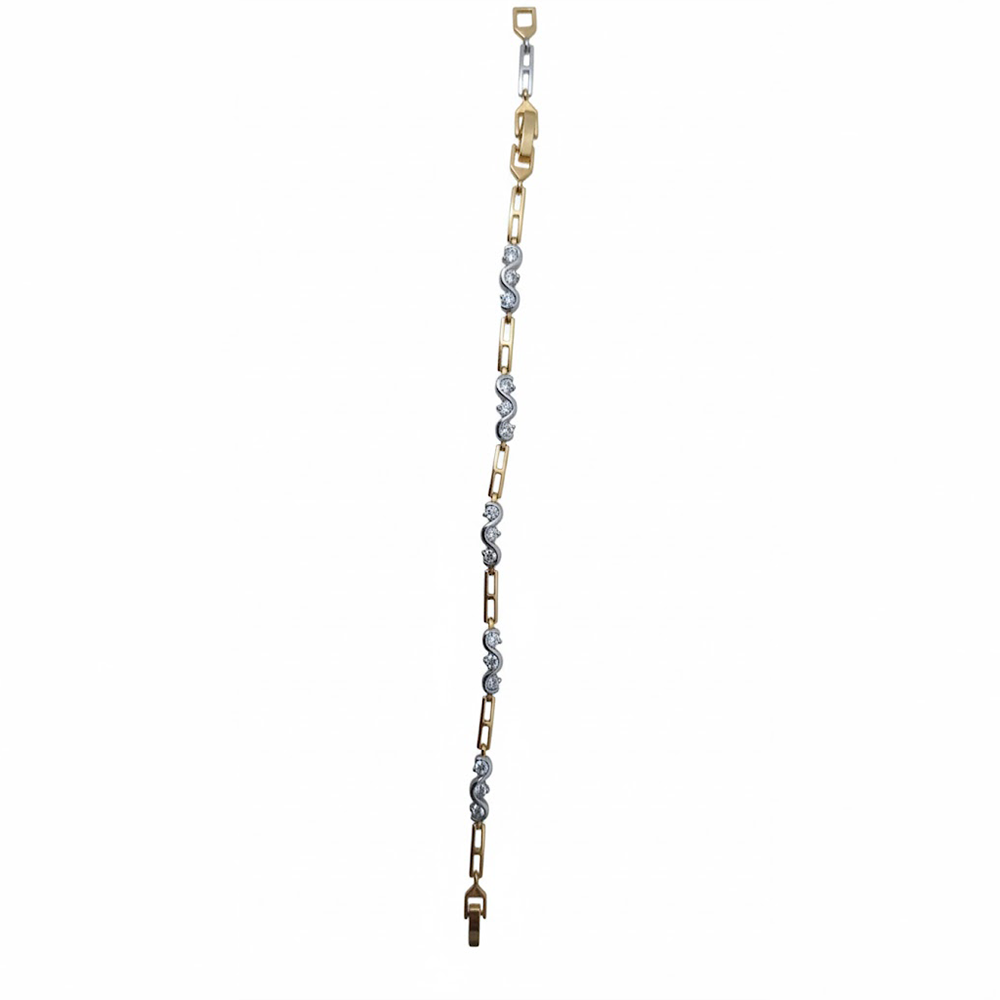 White Multiple Stone Bracelet with Adjustable Link