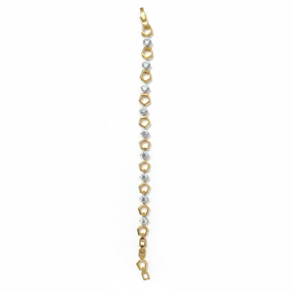 White Stone Hexagon Bracelet with adjustable link