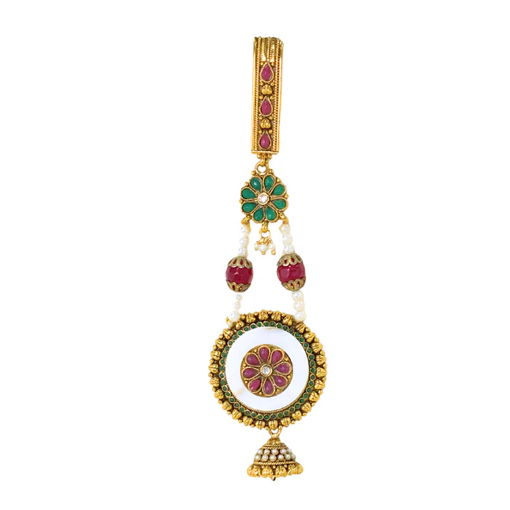 White Round Flower Pattern Hanging Jumki Saree Hanger
