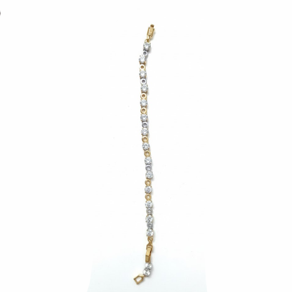White Round Stone Bracelet with Adjustable Link