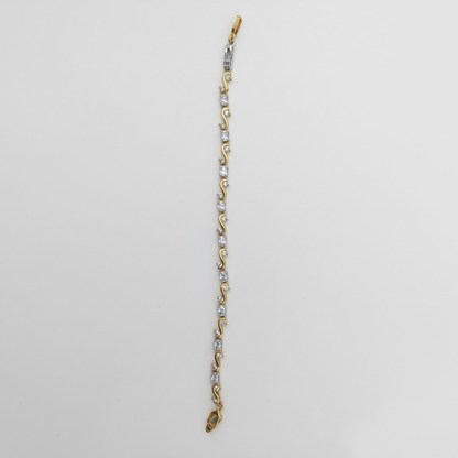 White Stone S Shape Bracelet with Adjustable Link