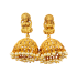 Gold Plated lakshmi Design Jhumka with White Pearls 