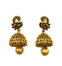 Gold Plated Jhumka Black Stones with Golden Pearl